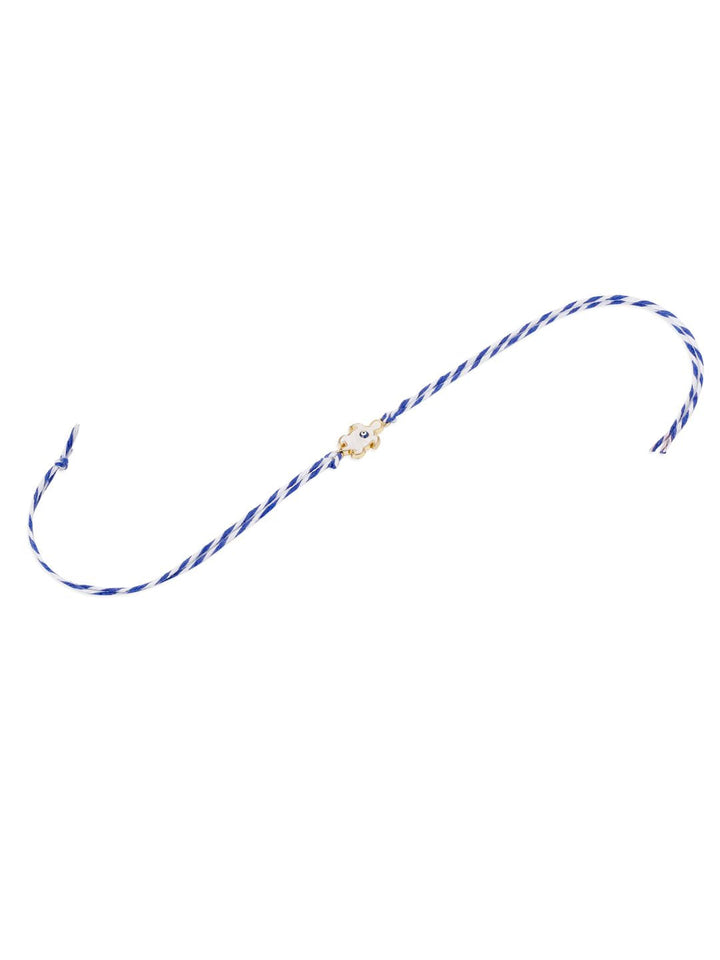 NVR Unisex Blue Evil Eye Thread Rakhi with Roli Chawal Chandan Mishri