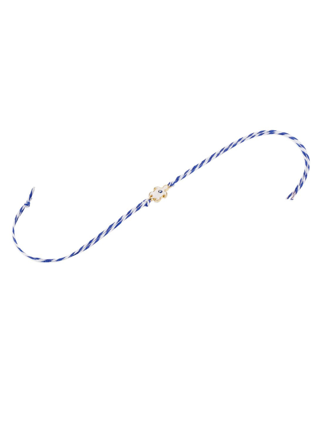 NVR Unisex Blue Evil Eye Thread Rakhi with Roli Chawal Chandan Mishri