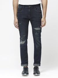 RARE RABBIT Men Erie Slim Fit Mid-Rise Ed Cotton Jeans