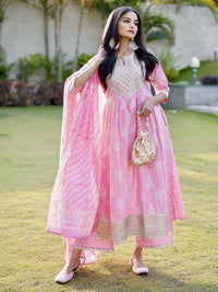 Libas Women Ethnic Motifs Embroidered Pure Cotton Kurta With Palazzos & With Dupatta