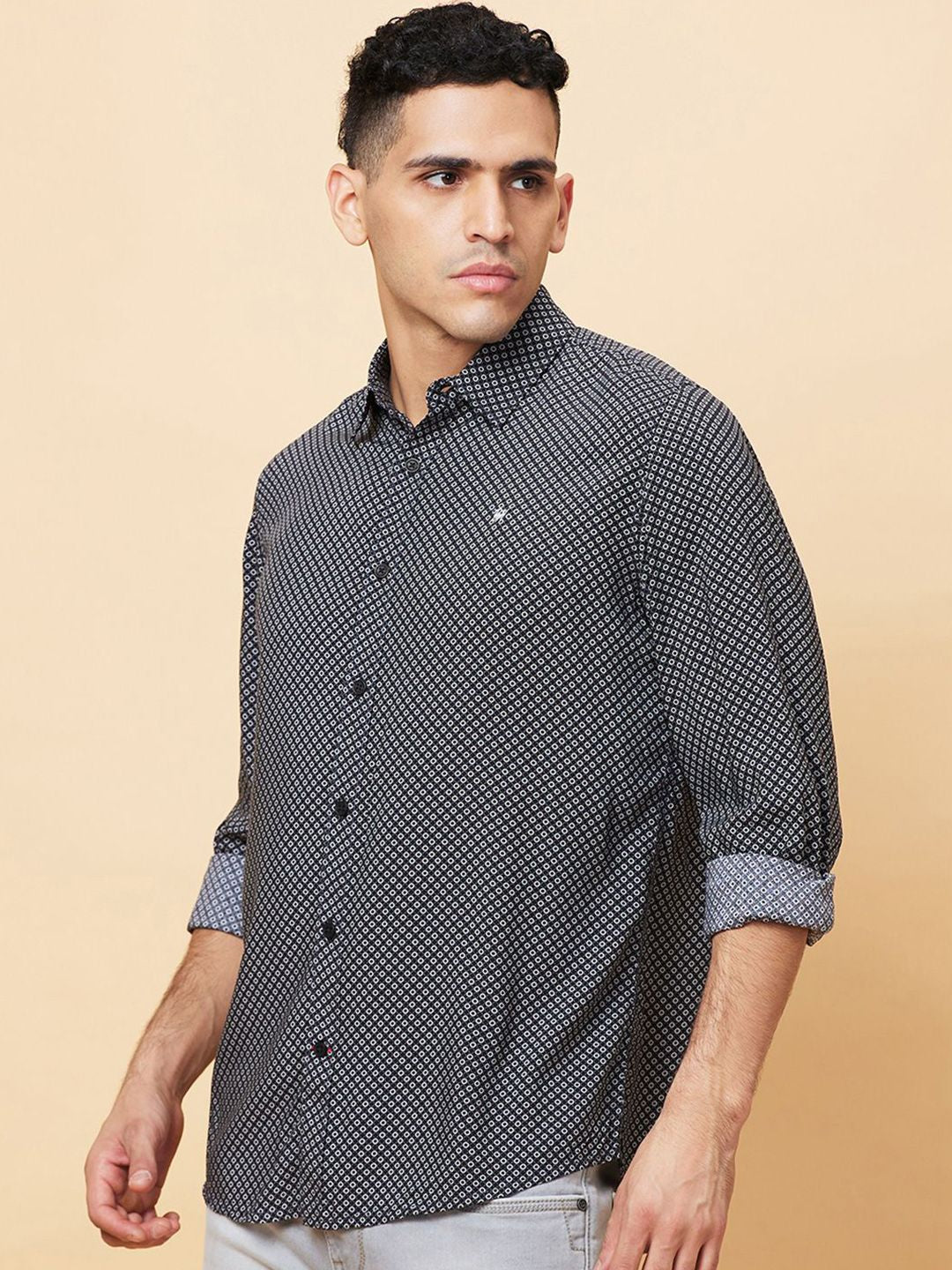 Being Human Men Slim Fit Opaque Printed Casual Shirt