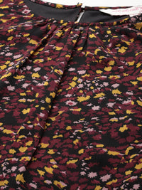 all about you Micro Print Puff Sleeves Top