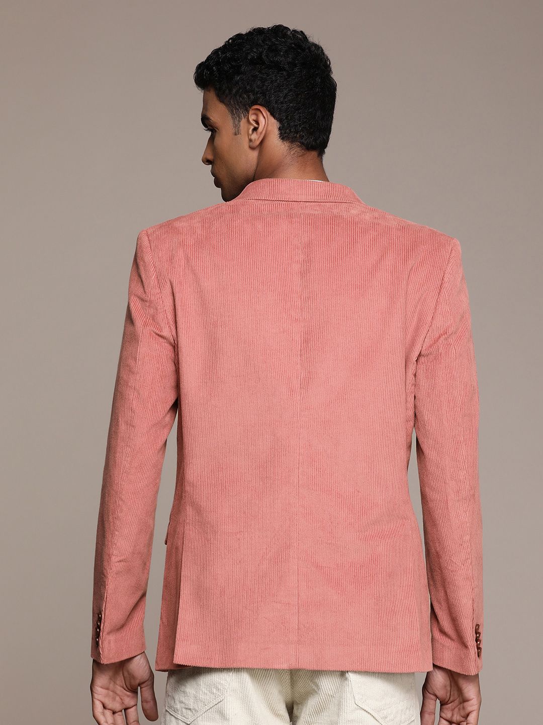 Mr Bowerbird Tailored Fit Peaked Lapel Collar Single Breasted Corduroy Cotton Blazer