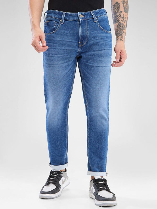 SPYKAR Men Slim Fit Mid Rise Light Fade Clean Look Stretchable Jeans