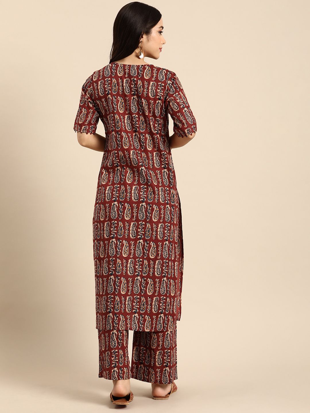 Anouk Women Ethnic Motifs Printed Pure Cotton Kurta with Palazzos
