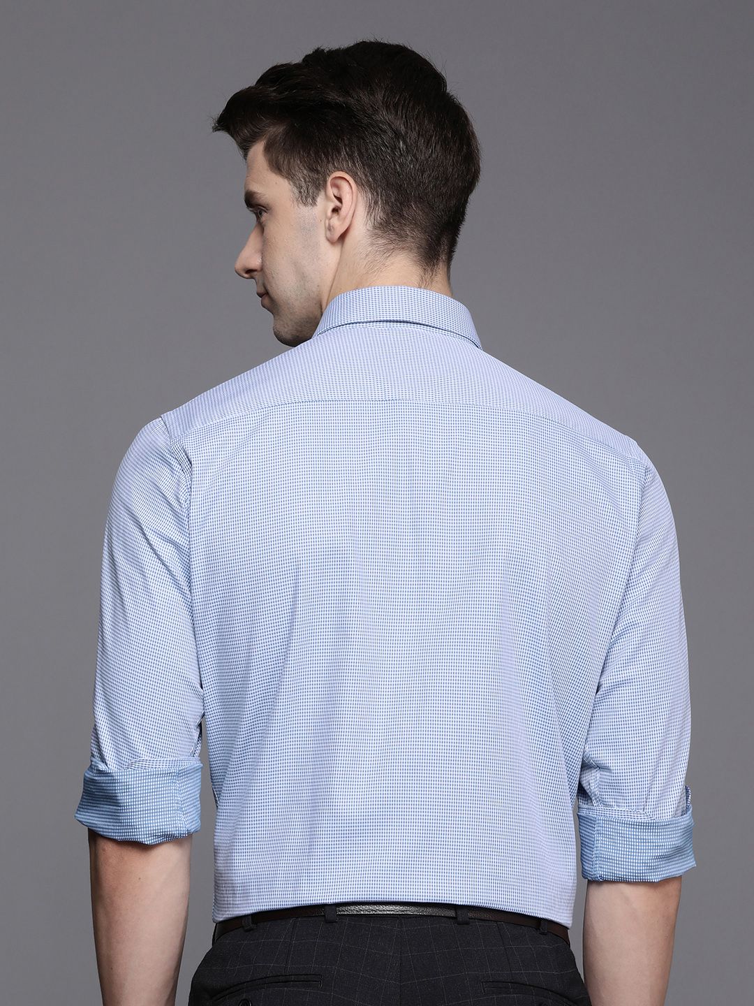 Raymond Self Design Textured Slim Fit Pure Cotton Formal Shirt