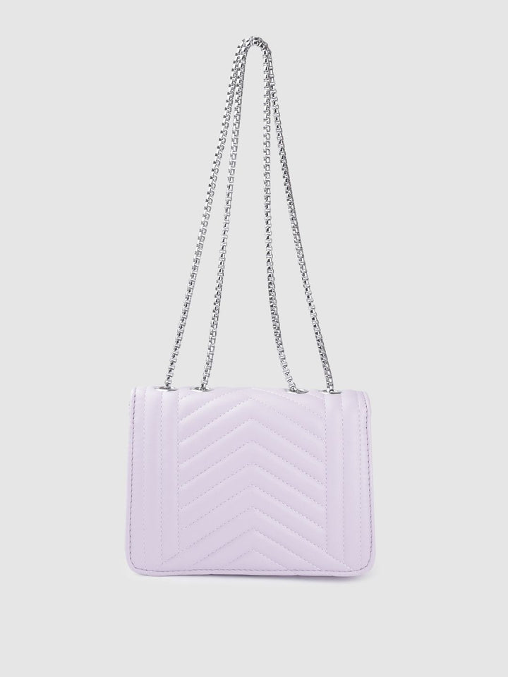 Lino Perros Women Lavender Quilted Structured Shoulder Bag