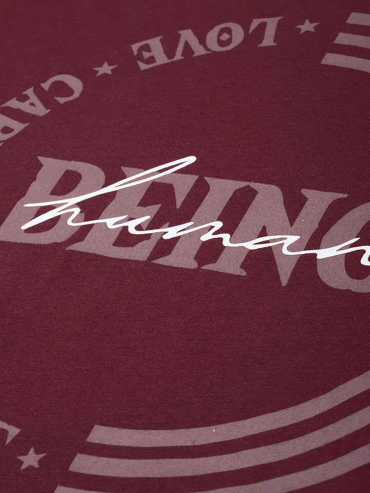 Being Human Pure Cotton Typography Printed Casual T-shirt