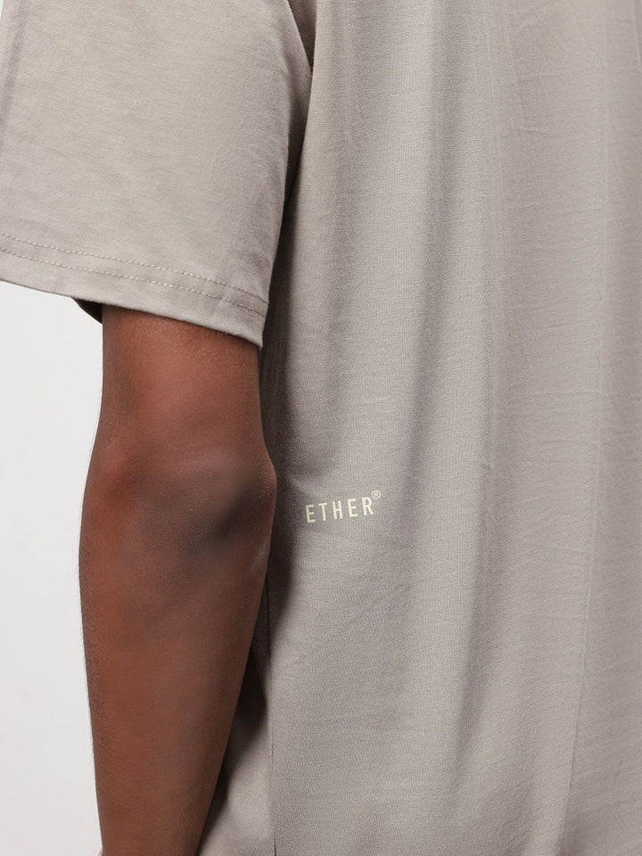 ether Zen Typography Print Drop-Shoulder Sleeves Pure Cotton T-shirt