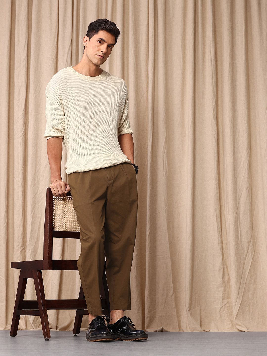 Mr Bowerbird Men Oversized Fit Pleated Trousers