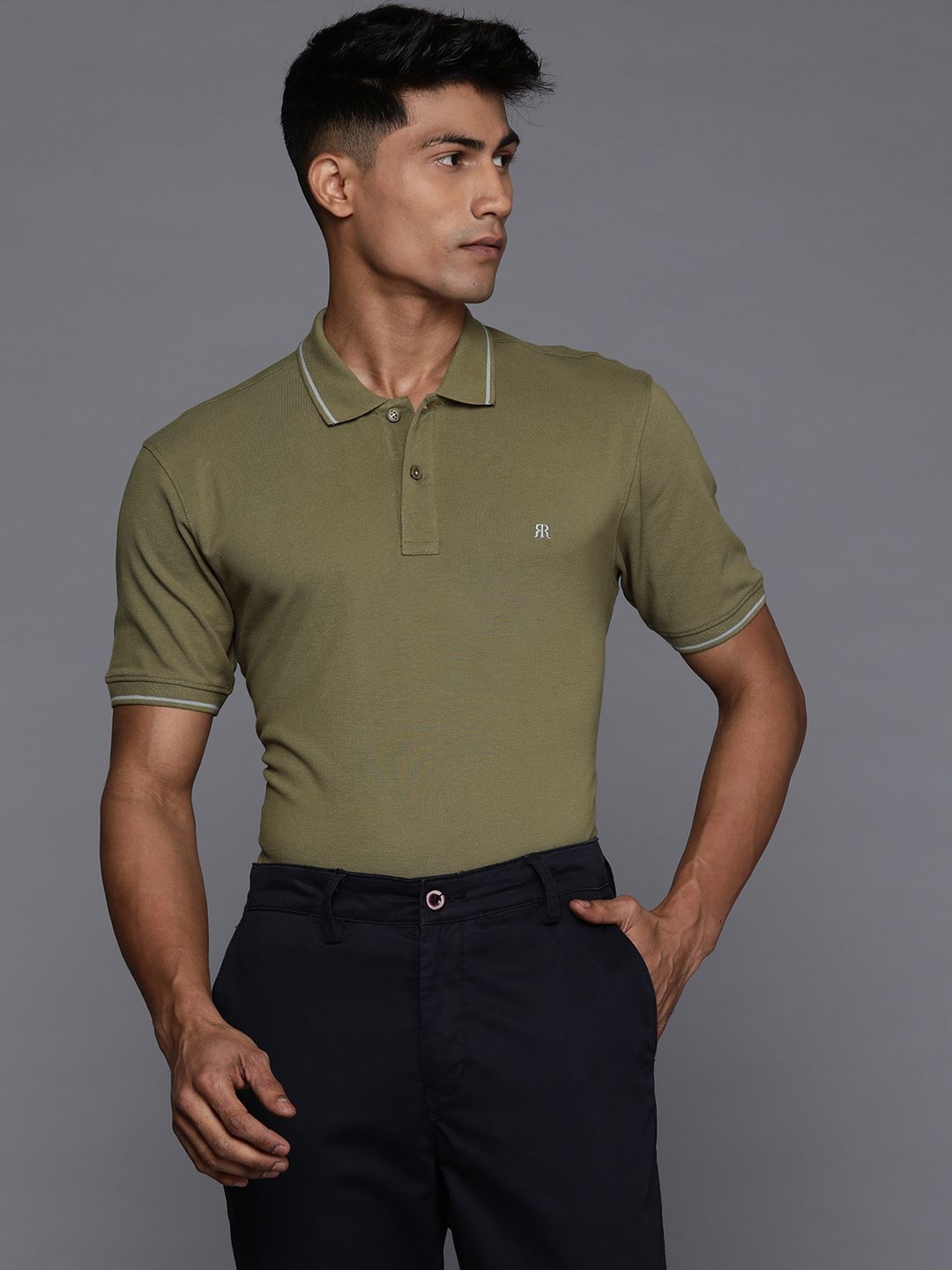 Raymond Men Polo Collar Pure Cotton Contemporary Fit T-shirt
