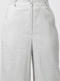 W Women Striped Mid-Rise Straight Fit Parallel Trouser