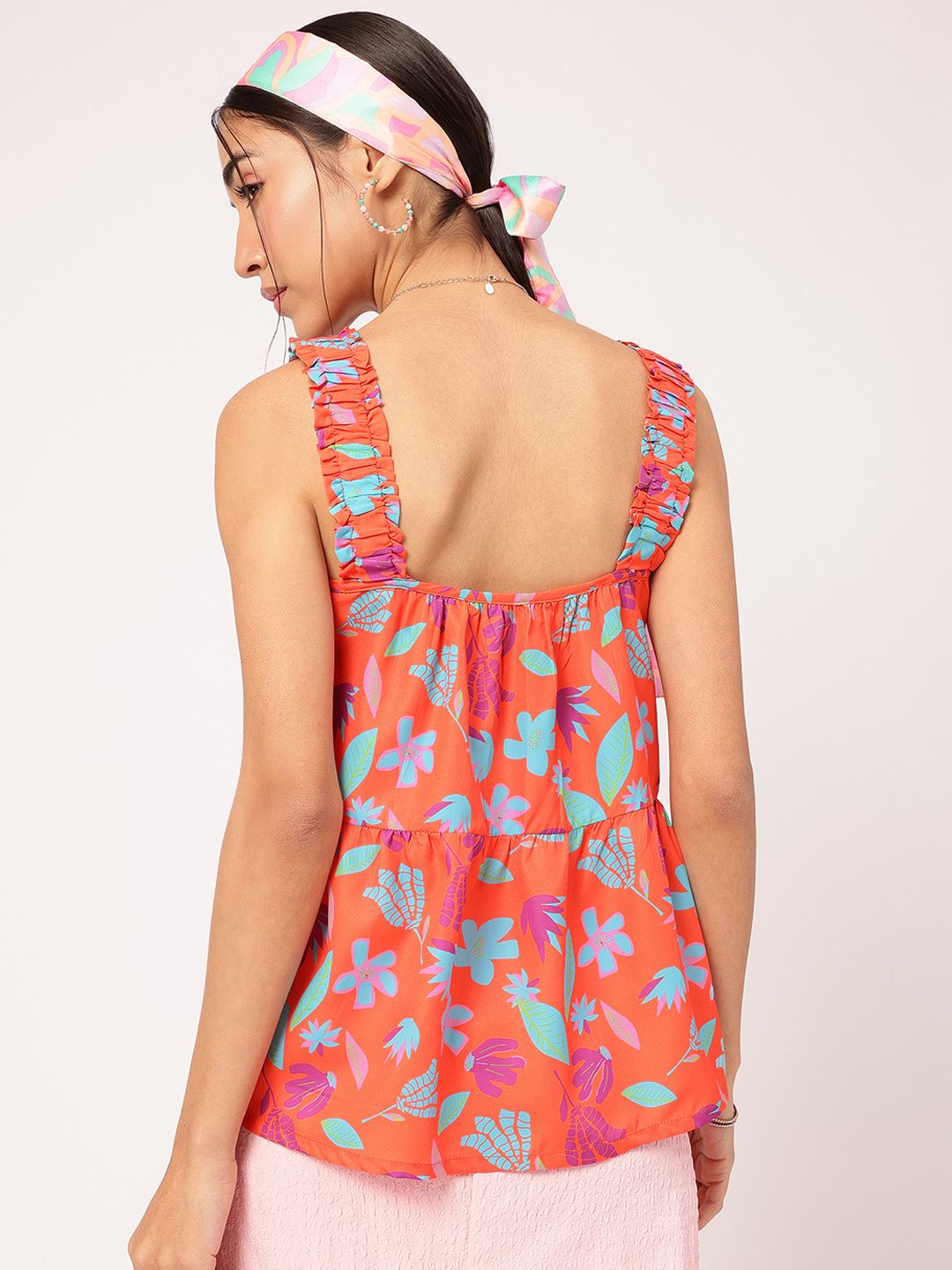 DressBerry Petal-Power Sleeveless Comfy A-Line Printed Top