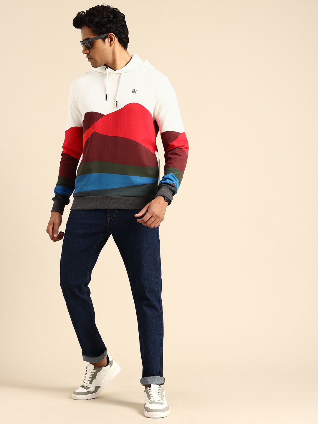 Being Human Pure Cotton Printed Hooded Sweatshirt