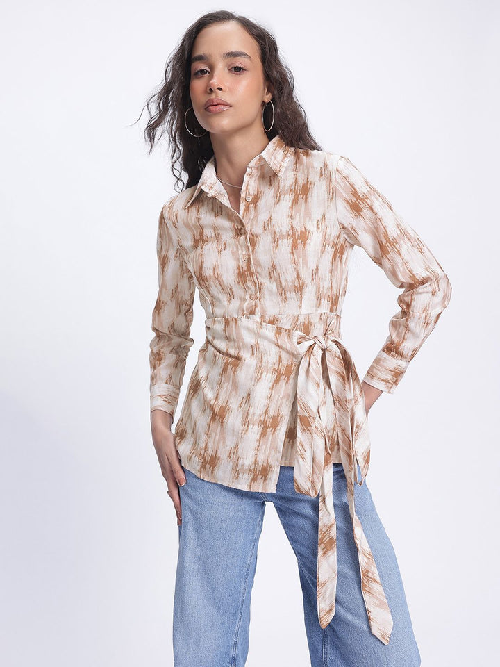 DressBerry Artsy Abstract Printed Wrap Top