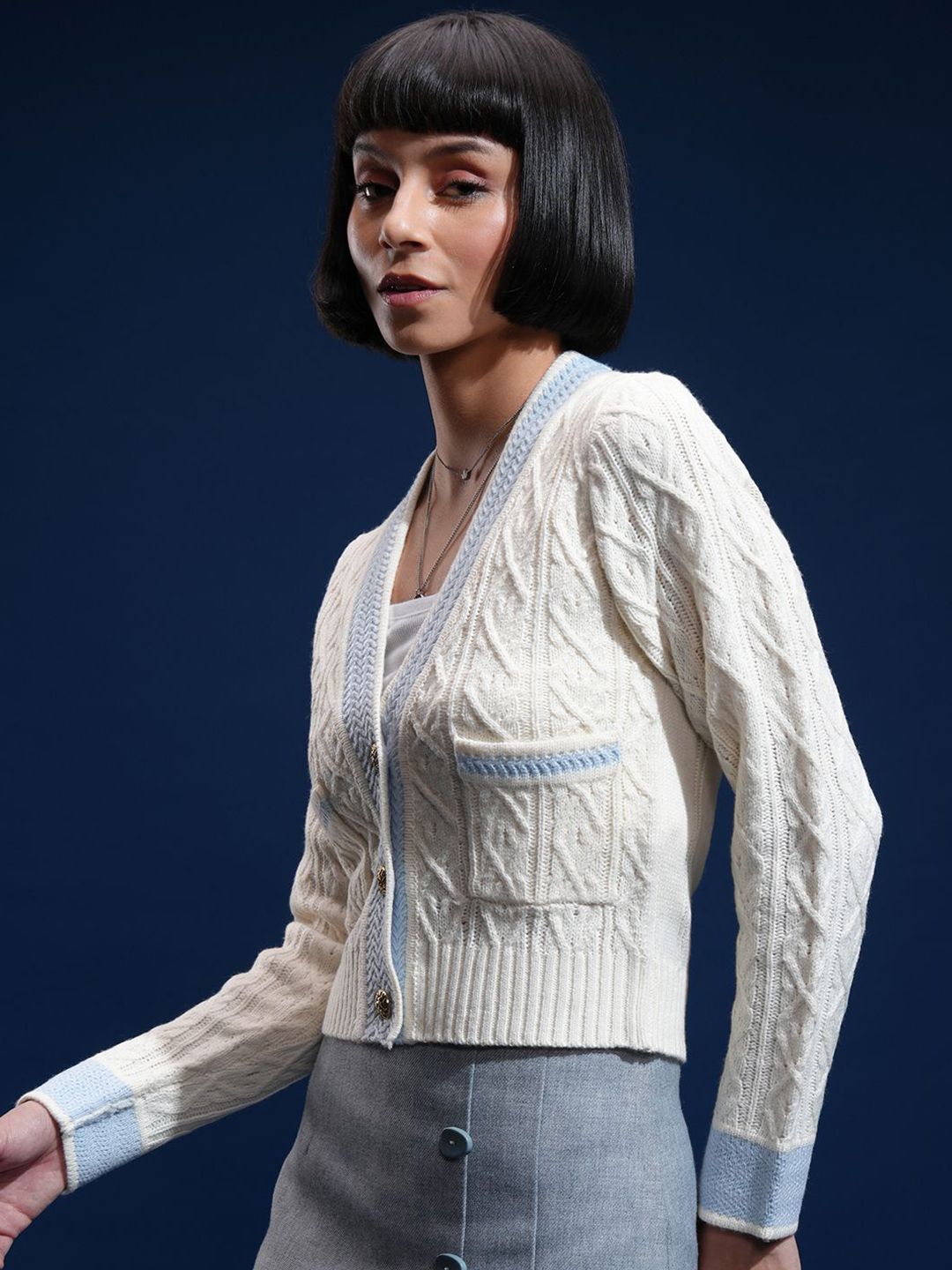 Tokyo Talkies Women Full Sleeve cardigan Sweater