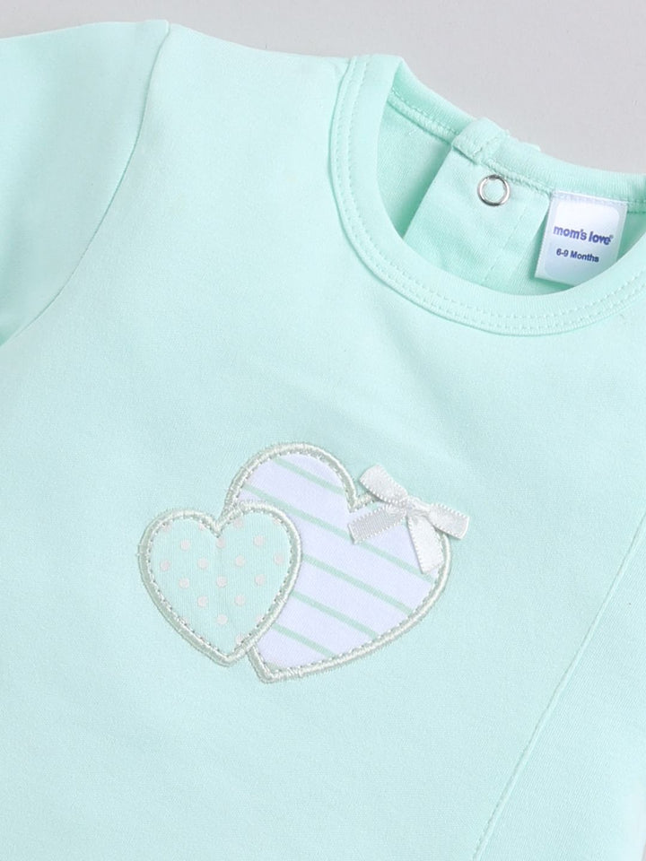 Moms Love Infant Girls Cotton A-Line Dress With Shorts