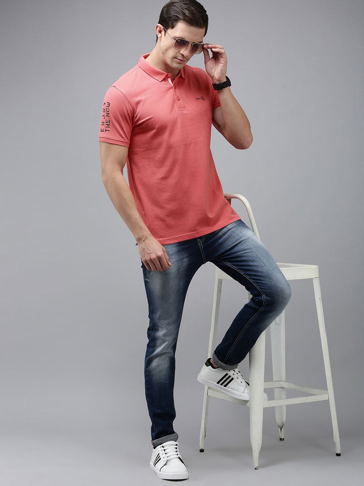 SPYKAR Men Polo Collar Pure Cotton Slim Fit T-shirt