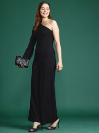 DressBerry Ribbed One-Shoulder Top with Trousers Co-ords