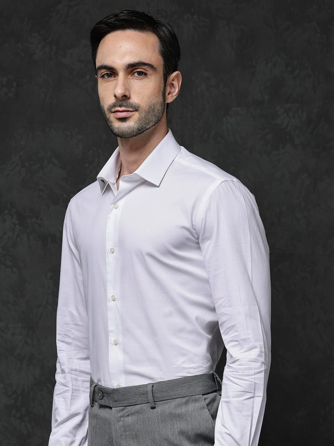 RARE RABBIT Men Bovec Regular Fit Classic Striped Shirt