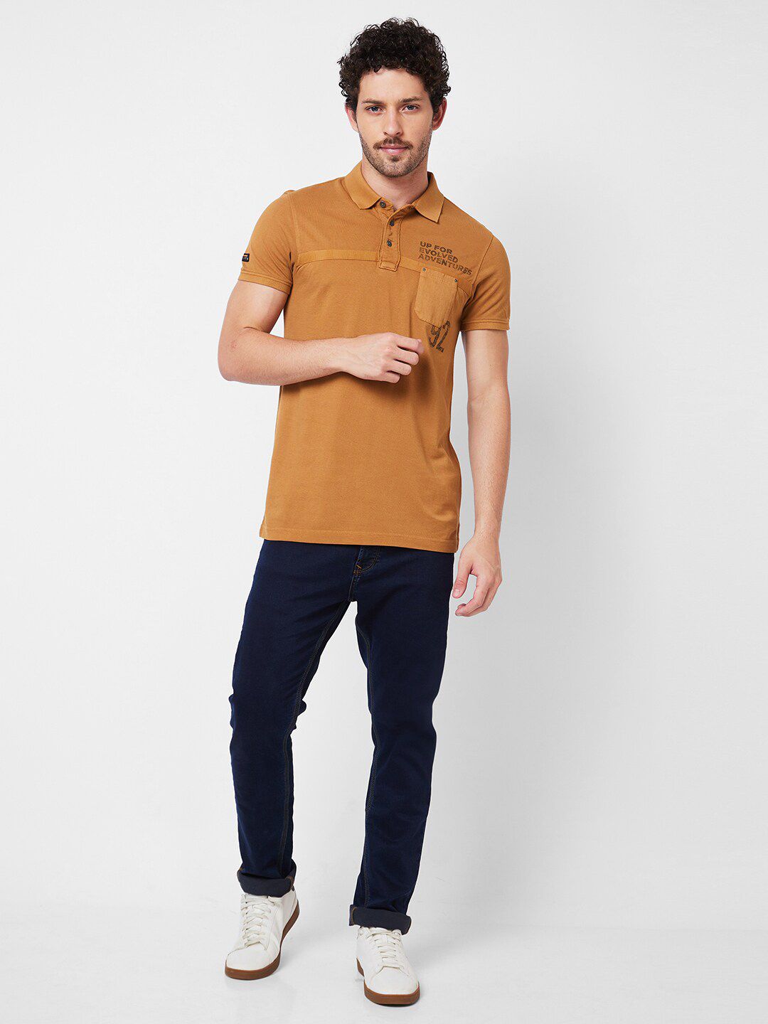 SPYKAR Polo Collar Cotton Slim Fit T-shirt
