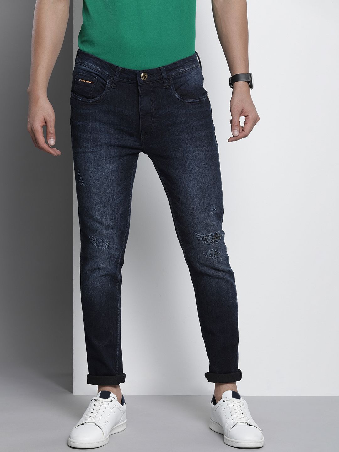 The Indian Garage Co Men Jean Skinny Fit Light Fade Stretchable Jeans
