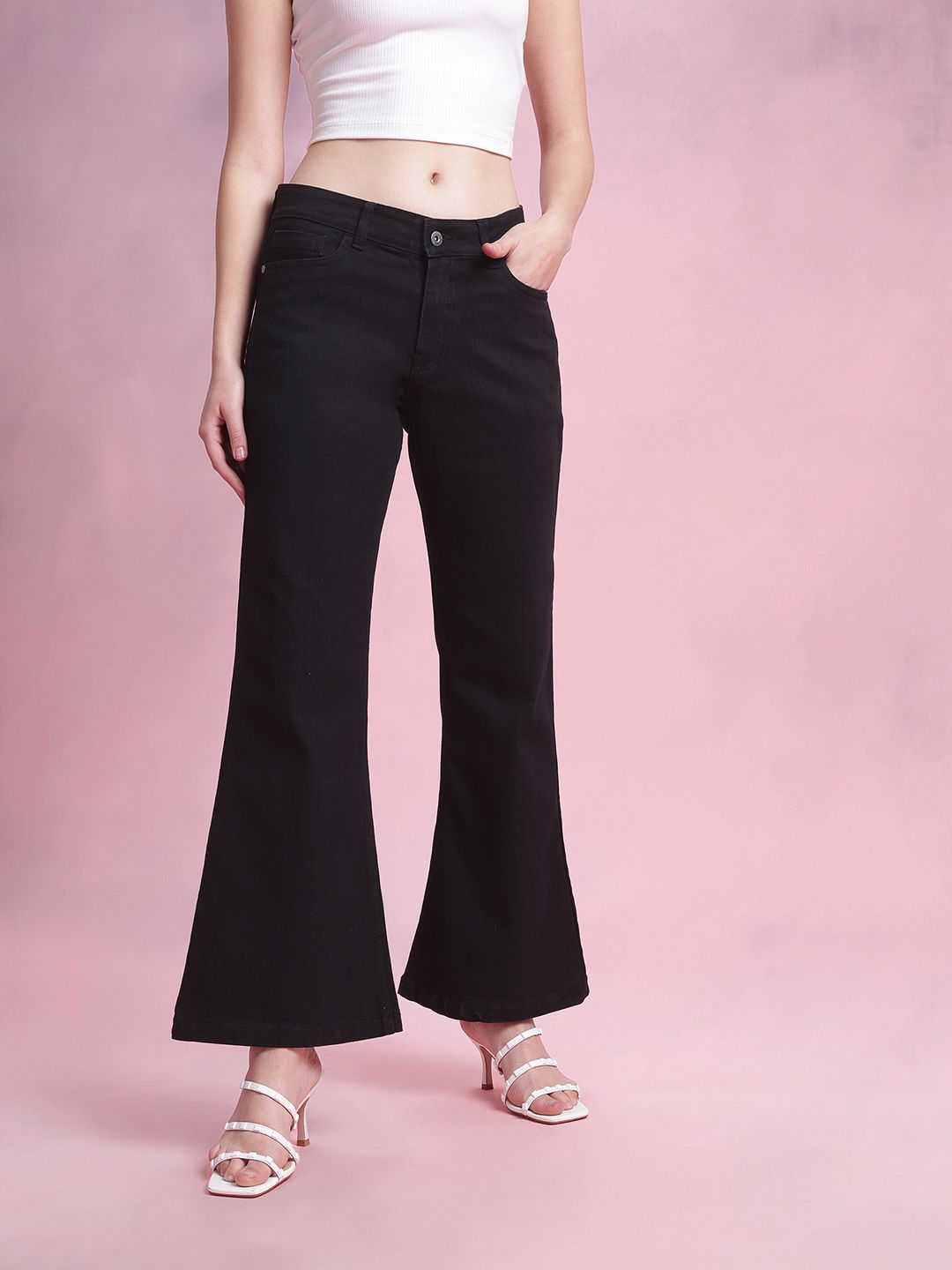 DressBerry Women Mid-Rise Flared Fit Jeans