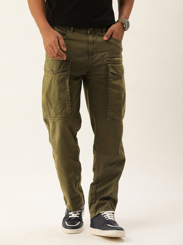 Bene Kleed Men Relaxed Cotton Cargos Trousers