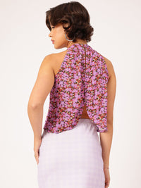 DressBerry Ditsy Florals Overlap Front Slit Top