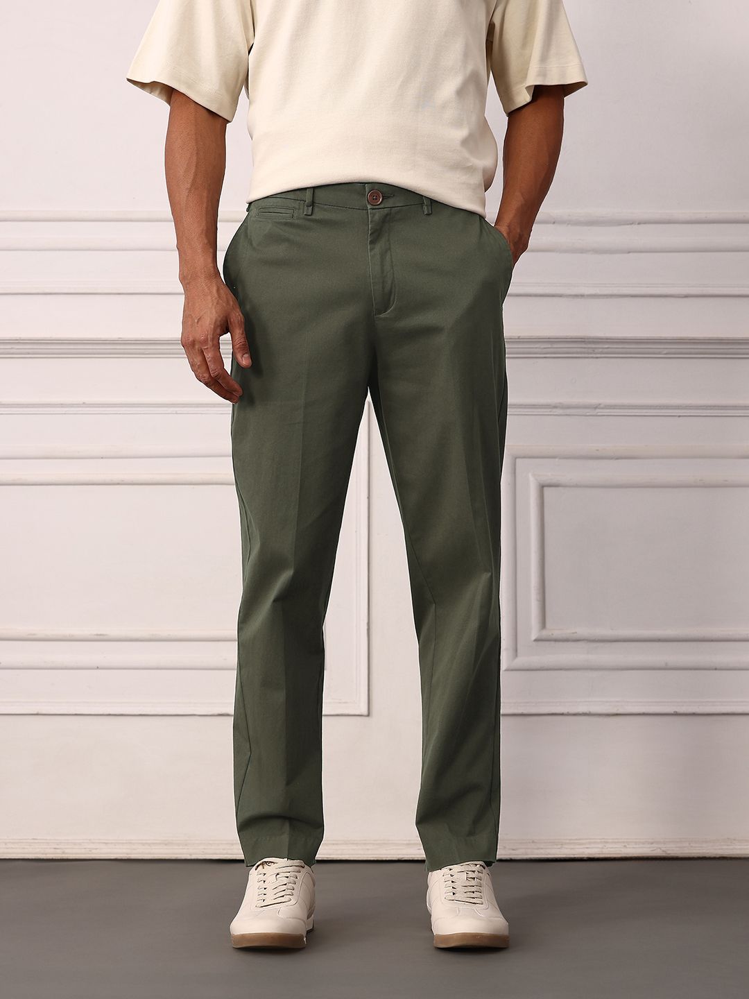 Mr Bowerbird Men Mid-Rise Liberal Fit Heritage Trousers