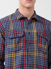 The Indian Garage Co Men Relaxed Fit Striped Double Flap Casual Shirt