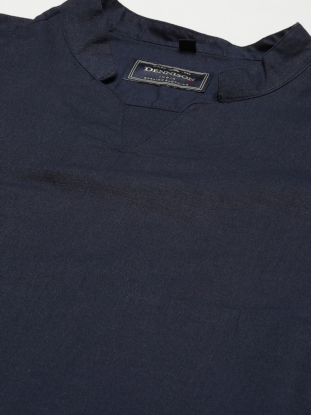 Dennison Men Navy Blue Comfort Fit kurta