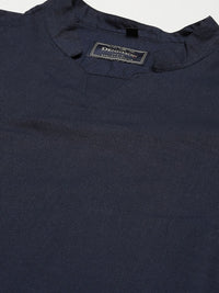 Dennison Men Navy Blue Comfort Fit kurta