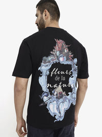 RARE RABBIT Men Graphic Printed Round Neck Cotton Oversized T-Shirt