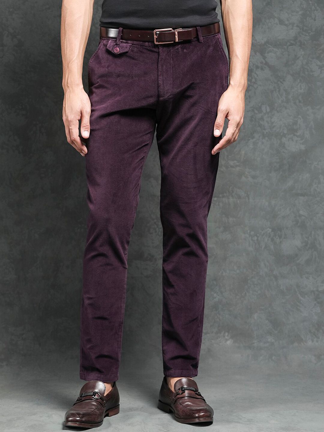 RARE RABBIT Men Cloy Mid-Rise Slim Fit Trouser