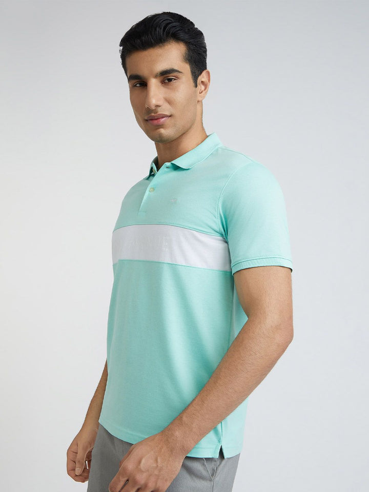 Park Avenue Striped Polo Collar Slim Fit T-shirt