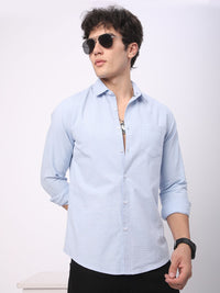 VASTRADO Men Classic Fit Spread Collar Micro Checked Cotton Casual Shirt