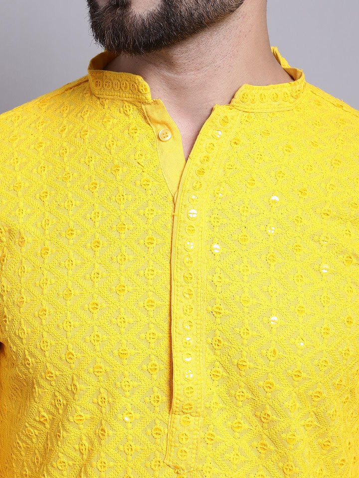 SOJANYA Kurta Kapas Tulen Bersulam Labuci Mandarin Kolar Mandarin