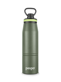 Pexpo Altros Green Double wall Thermosteel Hot and Cold Flask Water Bottle 740ml