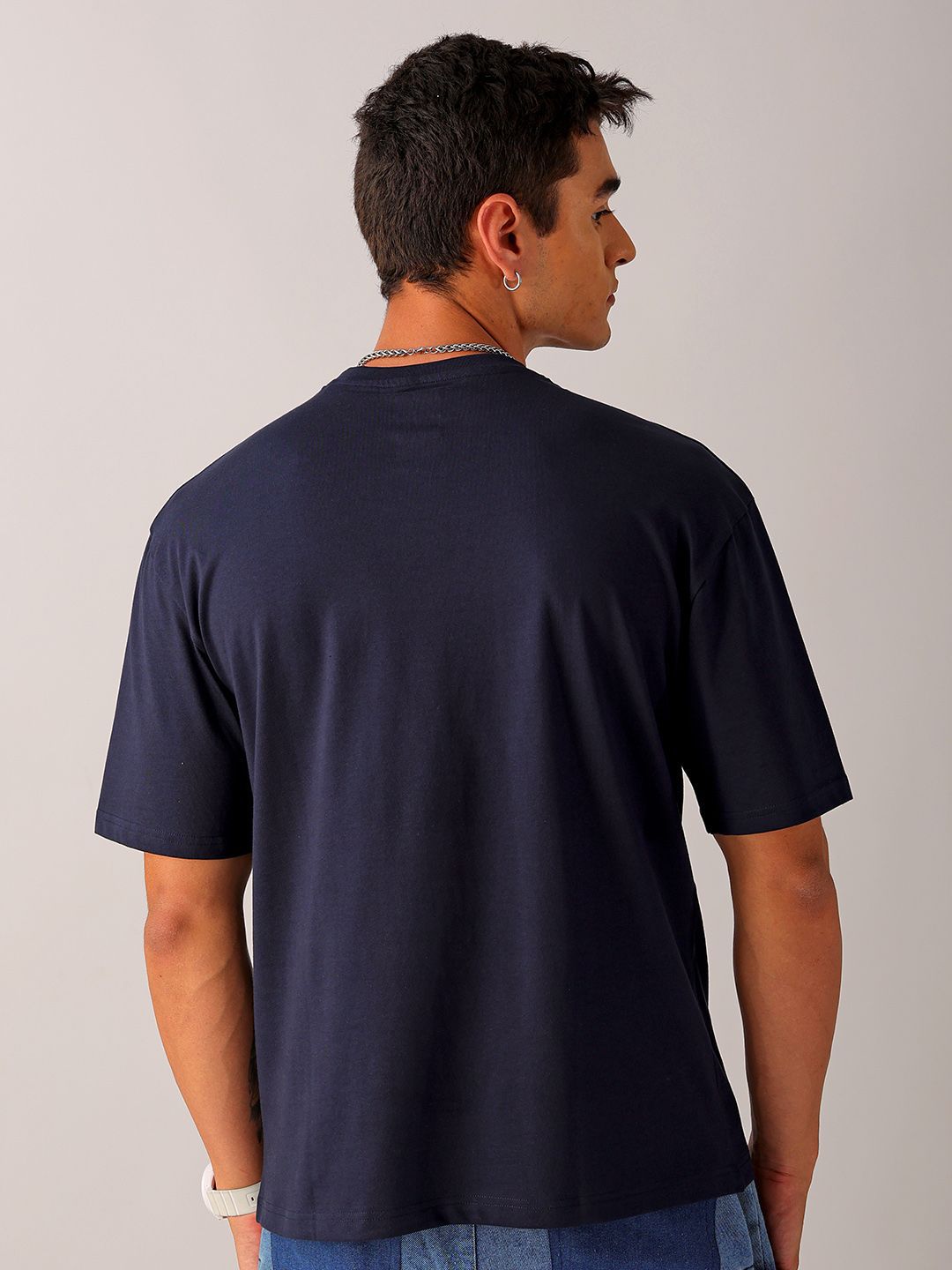 The Indian Garage Co Men Typography Printed Boxy Oversized Pure Cotton T-shirt
