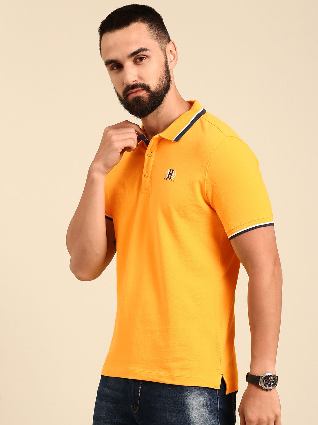 Being Human Polo Collar Pure Cotton T-shirt