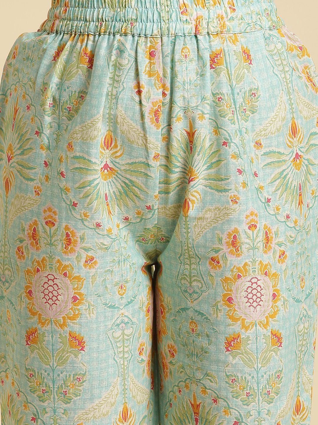 W Floral Printed Regular Pure Cotton Kurta With Trousers & Dupatta
