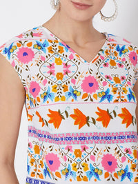 Berrylush Women White Printed Top