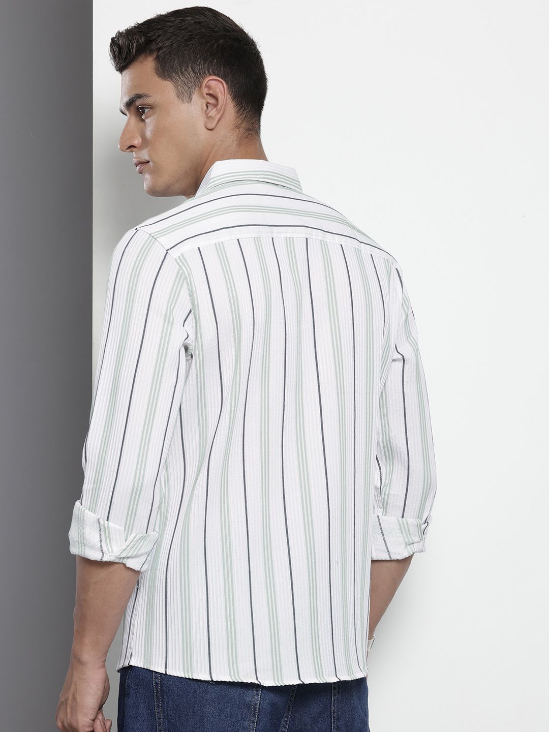The Indian Garage Co Striped Pure Cotton Casual Shirt