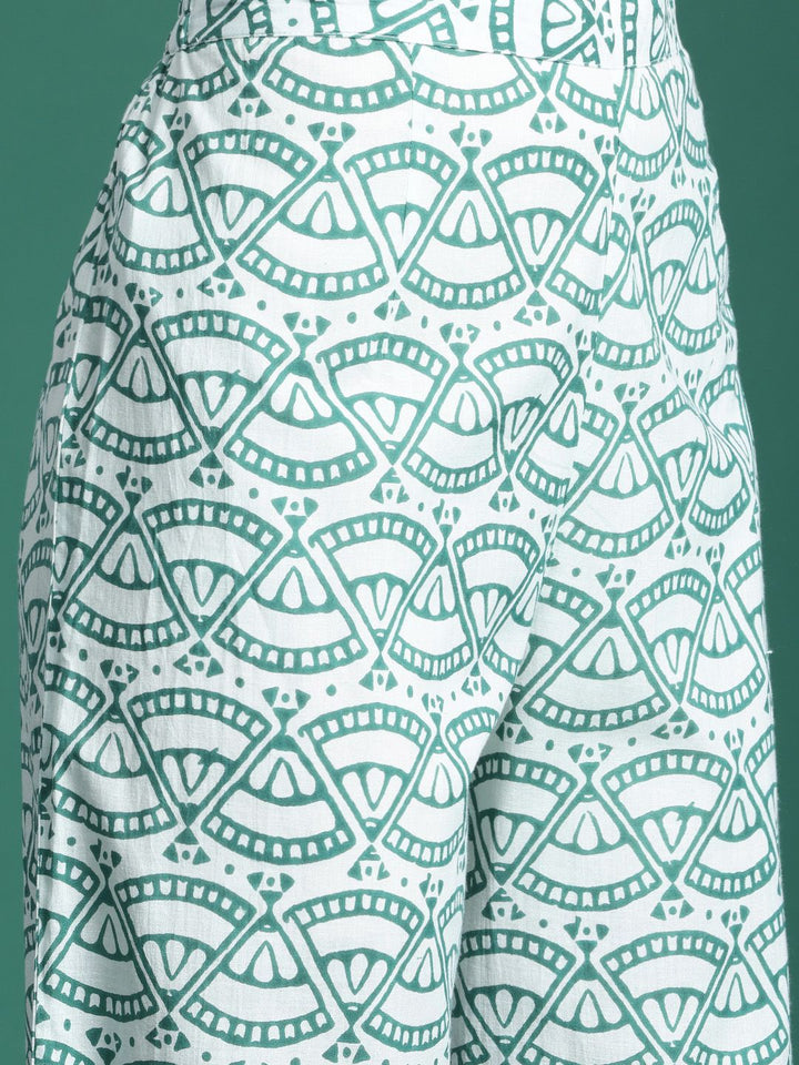 Indo Era Floral Printed Pure Cotton Kurta with Trousers & With Dupatta