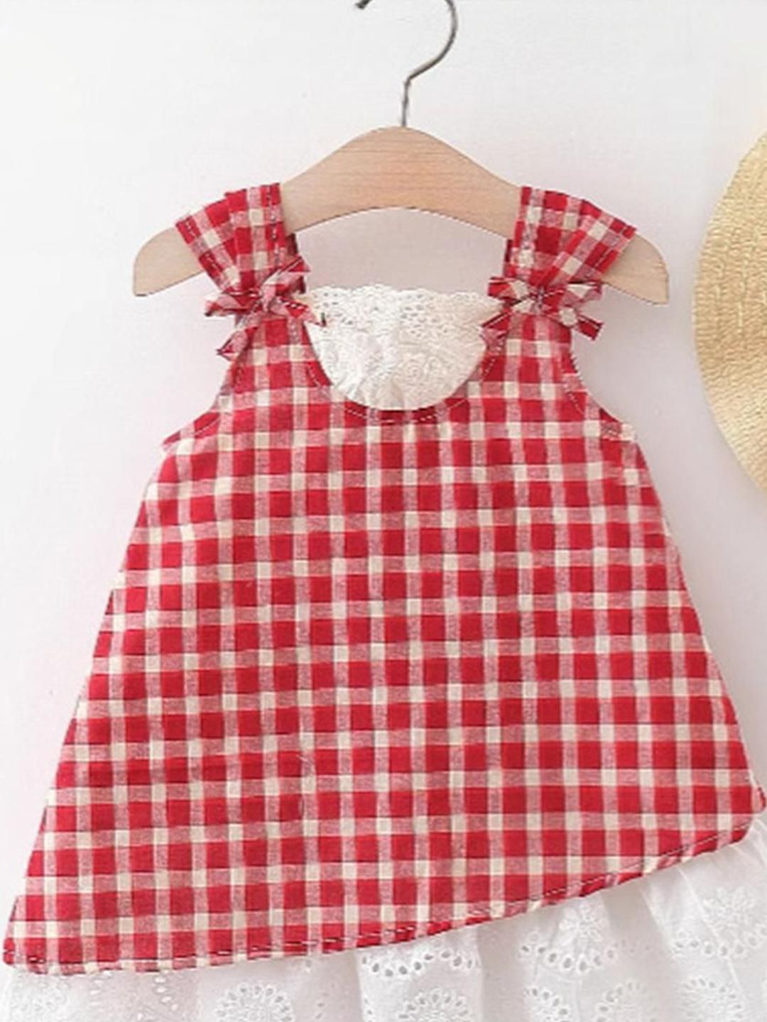 YK Checked A-Line Dress