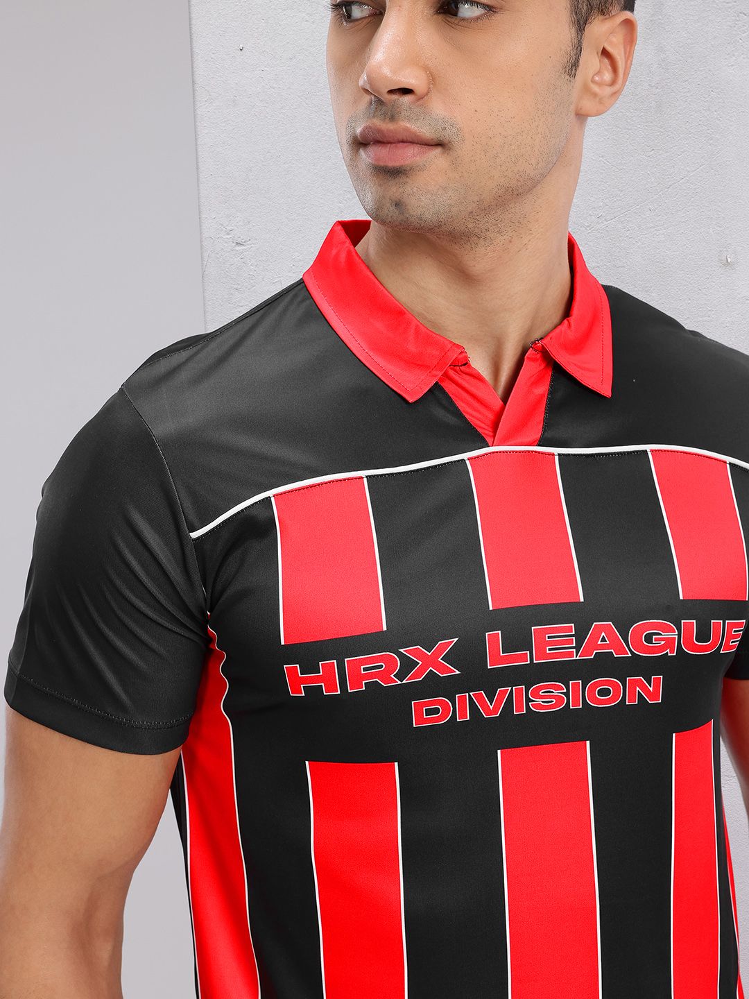HRX by Hrithik Roshan Striped Polo Collar Lifestyle T-shirt