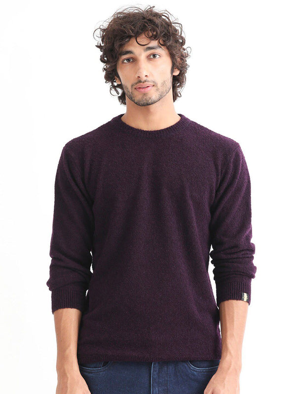 RARE RABBIT Men Bocle Crew Neck Sweater