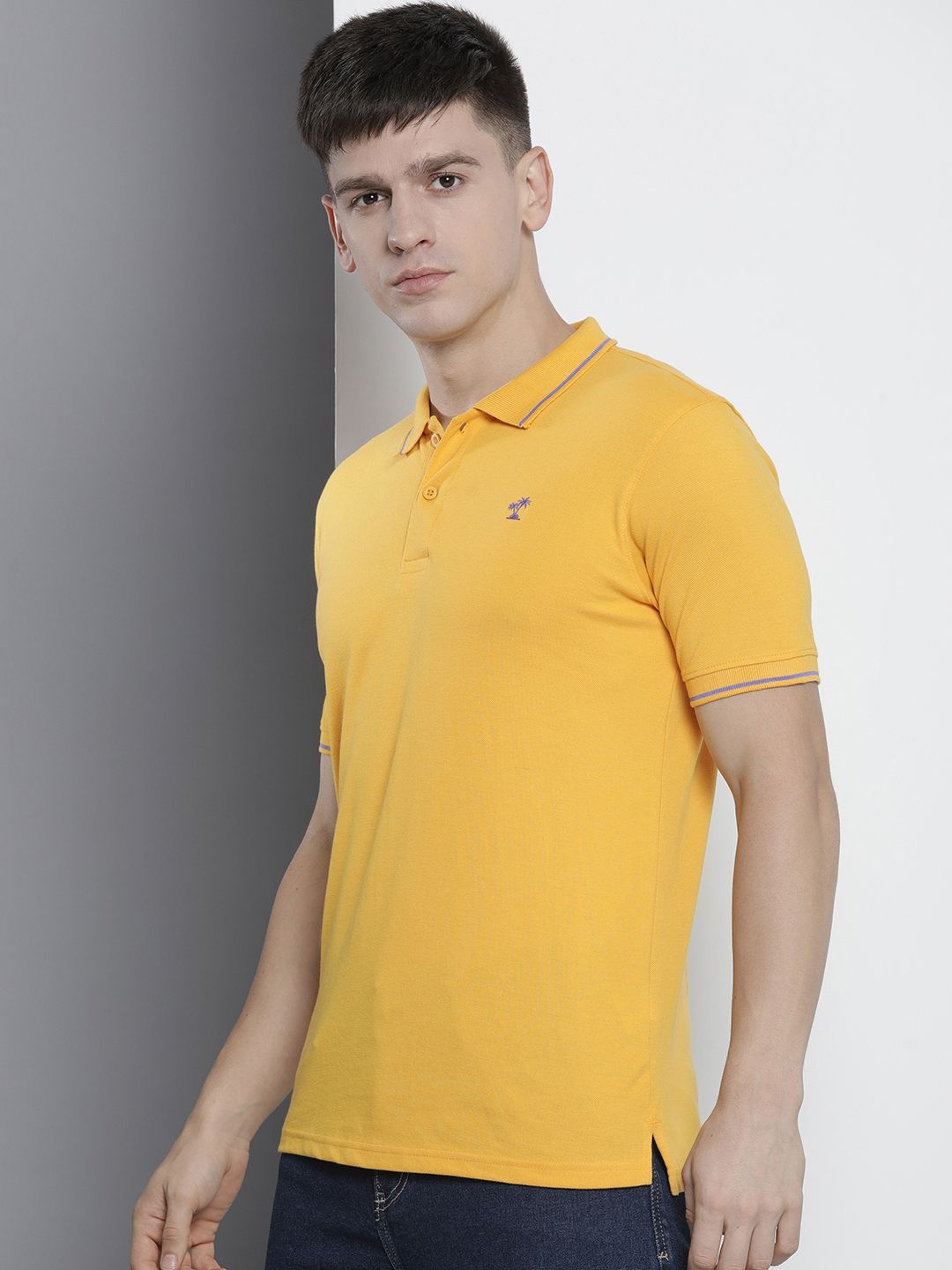 The Indian Garage Co Men Solid Polo Collar T-shirt
