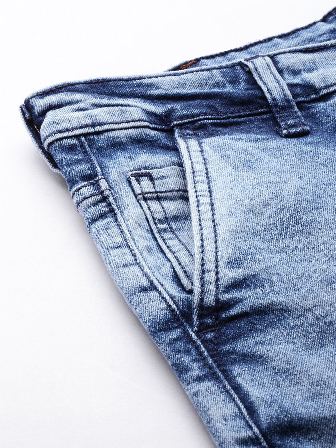 The Indian Garage Co Men Slim Fit Light Fade Stretchable Jeans